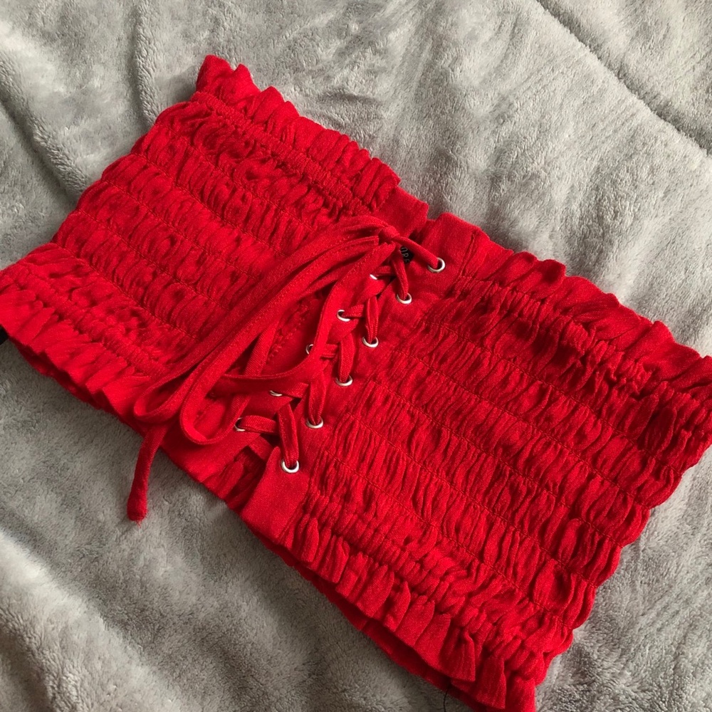 ❗️SOLD❗️forever21 lace-up tube top